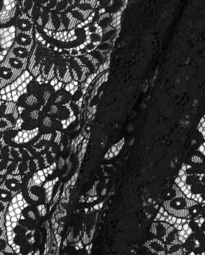 Koronka Sukienkowa Wzór 1 Czarny - brzeg