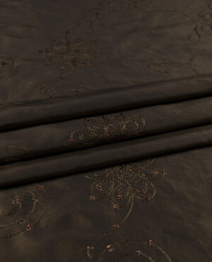 Tafta z haftem Wzór 2 Brązowy - detal