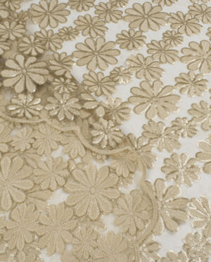 Gipiura Bawełniana Wzór 29 Cekiny Beżowy - detal2