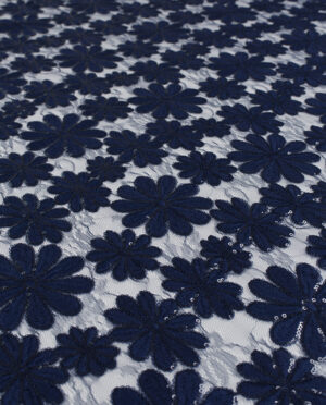 Gipiura Bawełniana Wzór 29 Cekiny Granatowy - detal