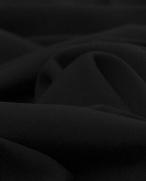 Wiskoza Sukienkowa z elastanem Czarny - detal