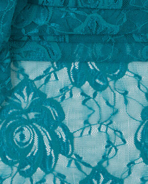Koronka Elastyczna na tiulu Wzór 10 Turkusowy - skala