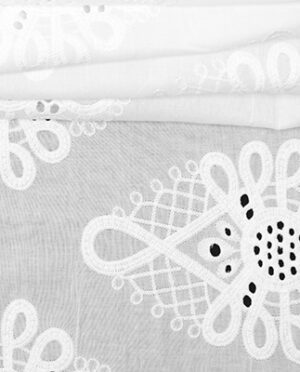 Batyst z Haftem Wzór 38 Biały (border obustronny) - skala