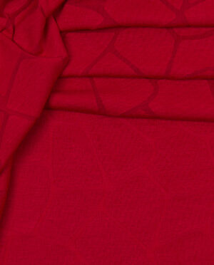 Dzianina Modal Wzór Ciemny Czerwony - skala