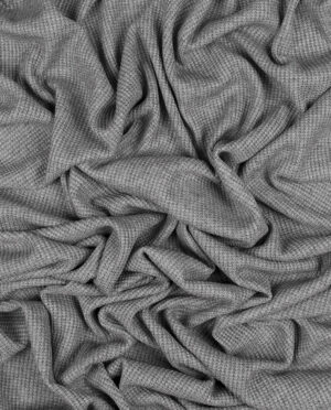 Dzianina Swetrowa Gruba Prążkowana Popiel Melanż