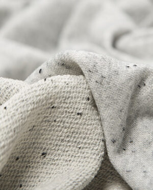 Dzianina Dresowa Popiel Melanż w Punkty - detal