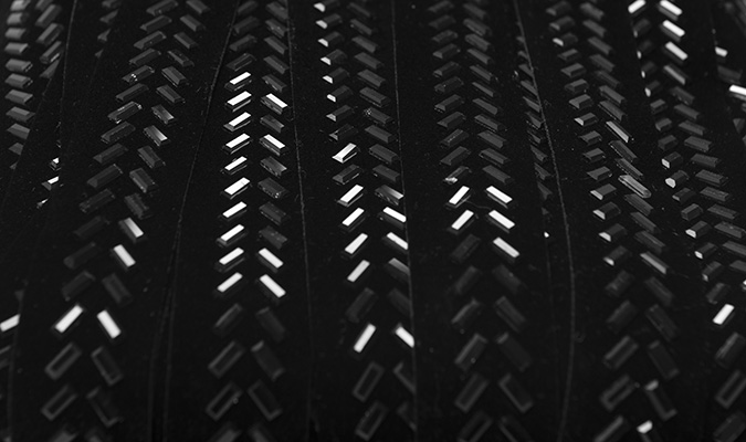 Welurowa Taśma z Kryształkami Wzór 3 Czarny 2,5 cm - detal