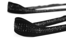 Welurowa Taśma z Kryształkami Wzór 4 Czarny 3 cm - detal