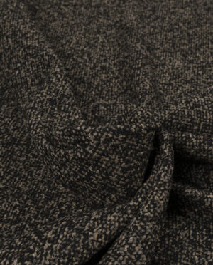 Tkanina Płaszczowa Bucle Beżowo - Czarny