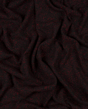 Tkanina Płaszczowa Bucle Bordowy - Czarny