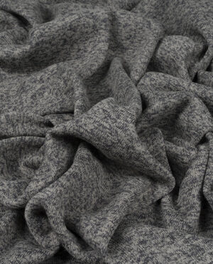 Dzianina Swetrowa Gruba Drapana Grafit Melanż