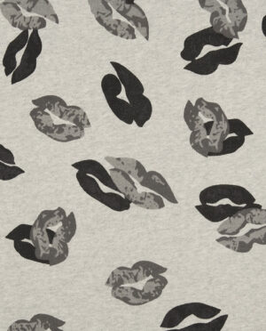 Dzianina Dresowa Pętelka Usta Wzór 308 a