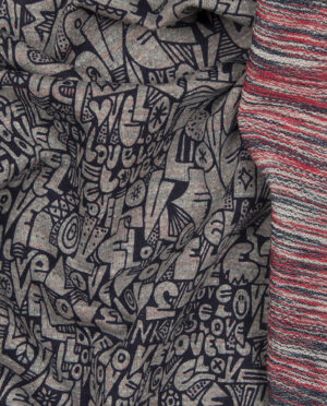 Dzianina Dresowa Pętelka Dwustronna Love Wzór 309