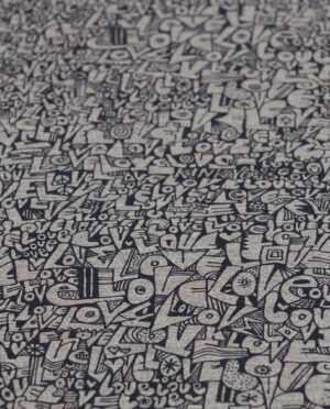 Dzianina Dresowa Pętelka Dwustronna Love Wzór 309 - detal