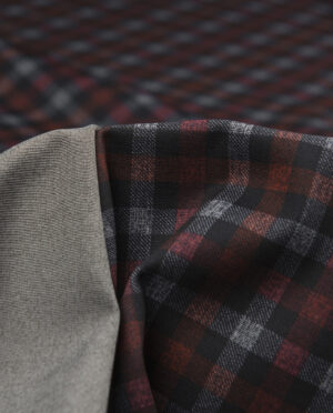 Morgan Jersey Wzór 3 a Bordowa Krata - detal