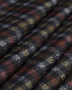 Morgan Jersey Wzór 3 b Bordowo Miodowa Krata - detal