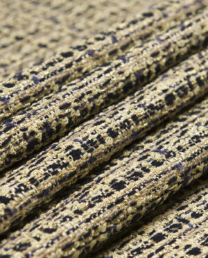 Tkanina Płaszczowa Wełniana Beżowo Złota - detal