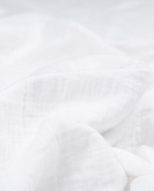 Muślin Len Double Gaze Biały