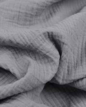 Muślin Double Gaze Ciemny Popiel