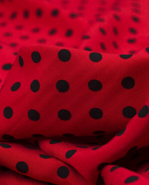 Wiskoza Sukienkowa Wzór Groszki 2 g - detal