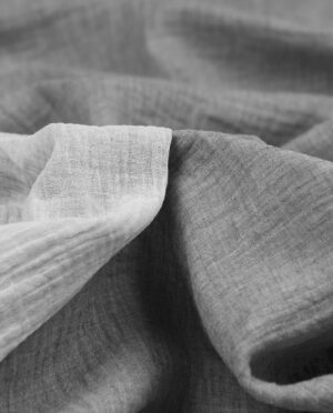 Muślin Double Gaze Ciemny Popiel Melanż - detal