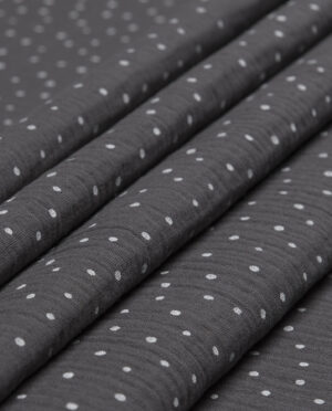 Muślin Double Gaze Kropki Ciemny Popiel - detal