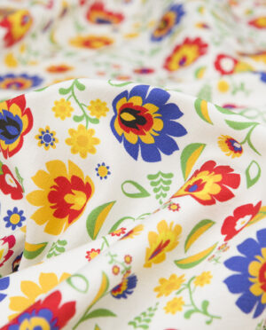 Dzianina Dresowa Bawełniana Cienka Wzór 201 a Regionalny - detal