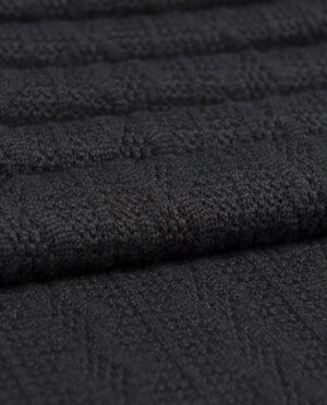 Dzianina Swetrowa Warkocz Czarny - detal