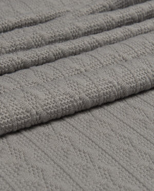 Dzianina Swetrowa Warkocz Jasny Popiel - detal