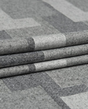 Gruba Dzianina Jesienna Szare Prostokąty - detal