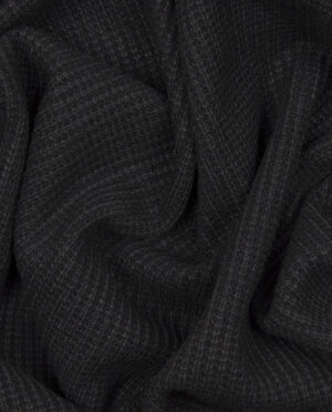 Dzianina Swetrowa Gruba Prążkowana Czarny