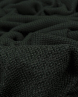Dzianina Swetrowa Gruba Prążkowana Ciemny Zielony - detal