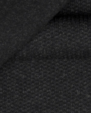 Gruba Dzianina Wełniana Swetrowa Warkocz Antracyt - detal