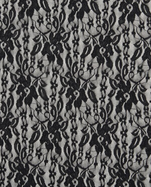 Koronka Elastyczna na tiulu Czarny