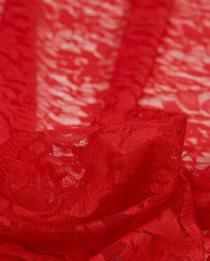 Koronka Elastyczna na tiulu Czerwony - detal