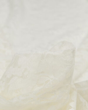 Koronka Elastyczna na tiulu Ecru - detal
