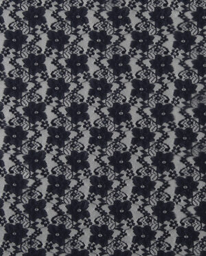 Koronka Elastyczna na tiulu Granatowy