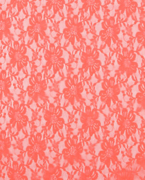 Koronka Elastyczna na tiulu Neonowy Koral