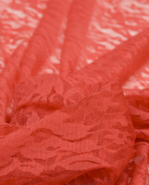Koronka Elastyczna na tiulu Koralowy - detal