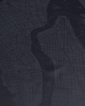 Podszewka Wiskozowa Żakardowa Wzór 45 Mapa Granatowy - detal2