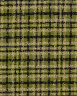 Wełna Bucle Krata Oliwka