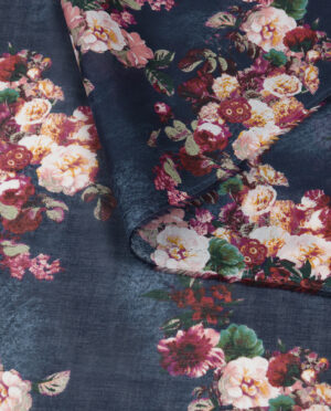 Cienki Batyst Wzór Kwiaty - detal2