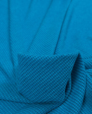 Dzianina Swetrowa Prążkowana Niebieski - detal