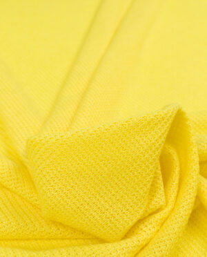 Dzianina Swetrowa Prążkowana Żółty - detal