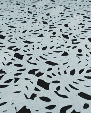 Gipiura Bawełniana Wzór 21 Liście Monstera Jasny Miętowy - detal2