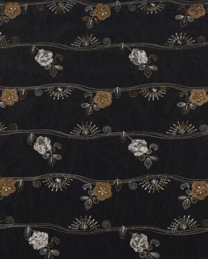 Tafta z haftem Wzór 1 Czarny