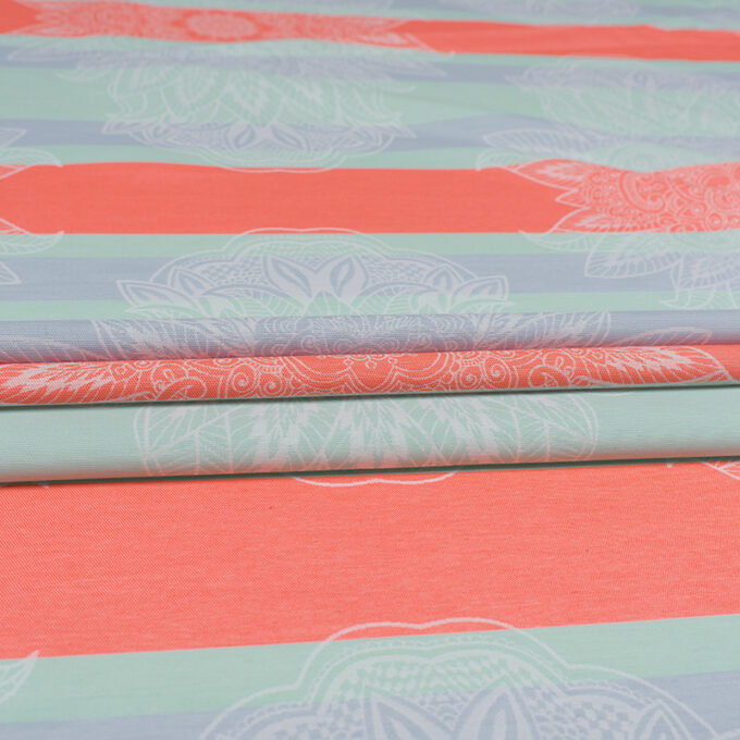 Żakard Wiskozowy Kolorowy Mandala - detal