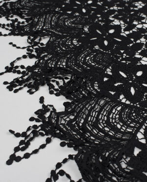 Gipiura Bawełniana Wzór 18 Czarny - detal