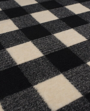 Gruba Wełniana Dzianina Płaszczowa Wzór Krata - detal