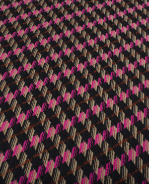 Wełna Płaszczowa Kolorowa Krata Wzór 9 c - detal